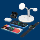 3-in-1 Fast Charging Station Wireless Charging Stand Charger Dock White