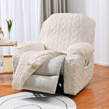 Recliner Slipcovers Stretch Recliner Cover with Storage Pocket Beige