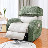 Recliner Slipcovers Stretch Recliner Cover with Storage Pocket Green