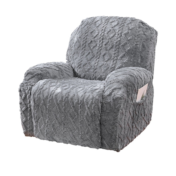Recliner Slipcovers Stretch Recliner Cover with Storage Pocket Grey