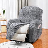 Recliner Slipcovers Stretch Recliner Cover with Storage Pocket Grey