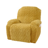 Recliner Slipcovers Stretch Recliner Cover with Storage Pocket Yellow