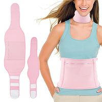 2 Pieces Castor Oil Wrap Pack Kit Reusable Compress Castor Oil Wrap for Waist and Neck Pink