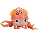 Electric Music Crawling Octopus Toy With LED Light Up for Kids Intellectual Toy Pink