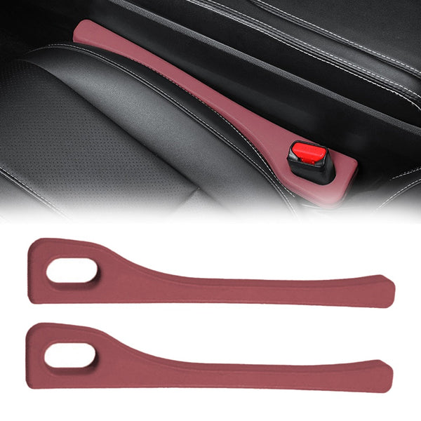 2Pcs Car Seat Gap Filler Spacer Universal Blocker Pad Wine Red