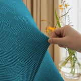 2Pcs Elastic Jacquard Chair Cover Curved Chair Stretch Slipcover Seat Cover Dark Green