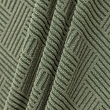 2Pcs Elastic Jacquard Chair Cover Curved Chair Stretch Slipcover Seat Cover Green
