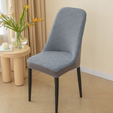 2Pcs Elastic Jacquard Chair Cover Curved Chair Stretch Slipcover Seat Cover Gray
