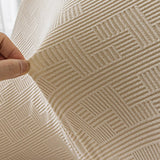 2Pcs Elastic Jacquard Chair Cover Curved Chair Stretch Slipcover Seat Cover Khaki