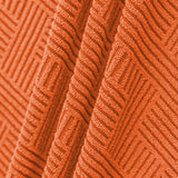 2Pcs Elastic Jacquard Chair Cover Curved Chair Stretch Slipcover Seat Cover Orange