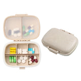 Pill Box Medicine Organizer Travel Tablet Dispenser Container Beige