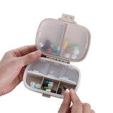 Pill Box Medicine Organizer Travel Tablet Dispenser Container Beige
