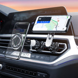 Magnetic Car Phone Holder Vent with Magnetic Ring Silver