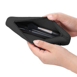 Portable Travel Bag Organiser Make Up Brush Bag Cosmetic Pouch Toiletry Case with Mirror Black