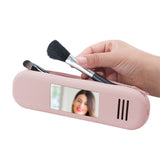 Portable Travel Bag Organiser Make Up Brush Bag Cosmetic Pouch Toiletry Case with Mirror Pink