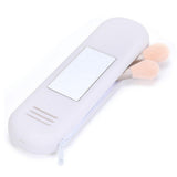 Portable Travel Bag Organiser Make Up Brush Bag Cosmetic Pouch Toiletry Case with Mirror White
