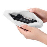 Portable Travel Bag Organiser Make Up Brush Bag Cosmetic Pouch Toiletry Case with Mirror White