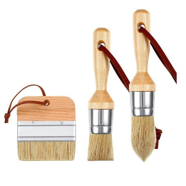 Chalk and Wax Painting Brush Stencil Brushes for Furniture Home Decor Wood Color