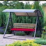 Outdoor Bench Cushion Long Seat Pad with Ties for Indoor Outdoor Furniture Wine Red
