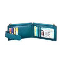Womens RFID Wallet Bifold Credit Card Holder Blue