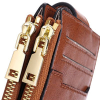 Womens RFID Wallet Bifold Credit Card Holder Brown