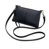 Womens Genuine Leather Crossbody Bag Handbag Shoulder Bag Clutch Wallet Black
