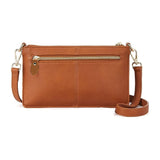 Womens Genuine Leather Crossbody Bag Handbag Shoulder Bag Clutch Wallet Brown