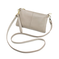 Womens Genuine Leather Crossbody Bag Handbag Shoulder Bag Clutch Wallet Apricot