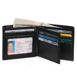Mens RFID Blocking Wallet Genuine Leather Card Holder Black