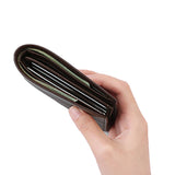 Mens RFID Blocking Wallet Genuine Leather Card Holder Coffee