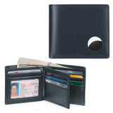 Mens RFID Blocking Wallet Genuine Leather Card Holder Dark Blue