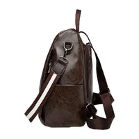 Women PU Leather Anti-theft Backpack School Bags Travel Backpack Brown