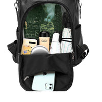 Women PU Leather Anti-theft Backpack School Bags Travel Backpack Black