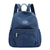 Small Nylon Ladies Travel Backpacks Women Shopping Backpack Dark Blue