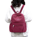 Small Nylon Ladies Travel Backpacks Women Shopping Backpack Red