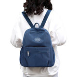Small Nylon Ladies Travel Backpacks Women Shopping Backpack Dark Blue