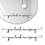 2Pcs You Look Amazing Mirror Decal Decal Bathroom Wall Sticker Decor Shower Door Decal Black