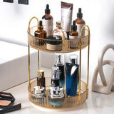 360 Degrees Rotating Makeup Organizer Cosmetics Storage Spinning Holder Rack Amber