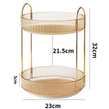 360 Degrees Rotating Makeup Organizer Cosmetics Storage Spinning Holder Rack Amber
