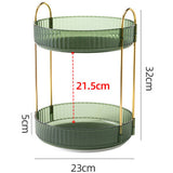 360 Degrees Rotating Makeup Organizer Cosmetics Storage Spinning Holder Rack Green