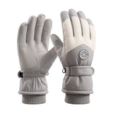 Pair of Warm Plush Touch Screen Winter Ski Gloves Snow Gloves Riding Gloves Gray