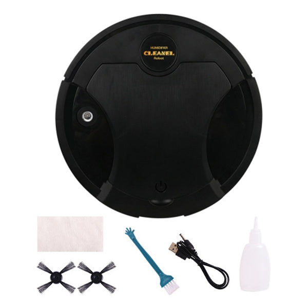 USB Rechargeable Robotic Vacuums Electric Robot Vacuum Cleaner with Automatic Spray Black