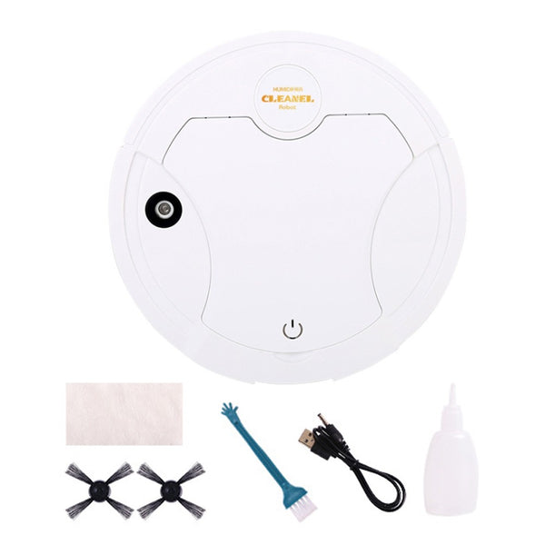 USB Rechargeable Robotic Vacuums Electric Robot Vacuum Cleaner with Automatic Spray White