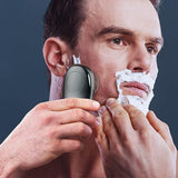 Portable Mini Shaver Electric Shaver Pocket Razor Rechargeable Black and Silver