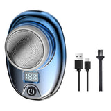 Portable Mini Shaver Electric Shaver Pocket Razor Rechargeable Blue and Silver