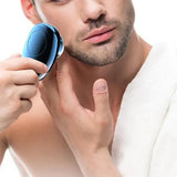 Portable Mini Shaver Electric Shaver Pocket Razor Rechargeable Blue and Silver