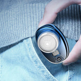 Portable Mini Shaver Electric Shaver Pocket Razor Rechargeable Blue and Silver