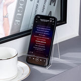 5Pcs Clear Acrylic Book Stand with Ledge Clear Acrylic Book Display Easel Display Stand for Displaying Books