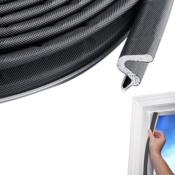 12M Door Sealing Strip V Shaped Door Windows Slot Weather Stripping Black