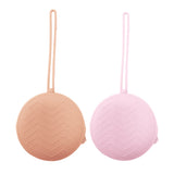 2Pcs Portable Silicone Pacifier Holder Case Baby Pacifiers Pouch Container Apricot and Pink